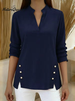 Women's Corduroy Button-Trimmed Top