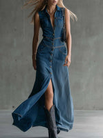 Women's Casual Sleeveless Denim Dress