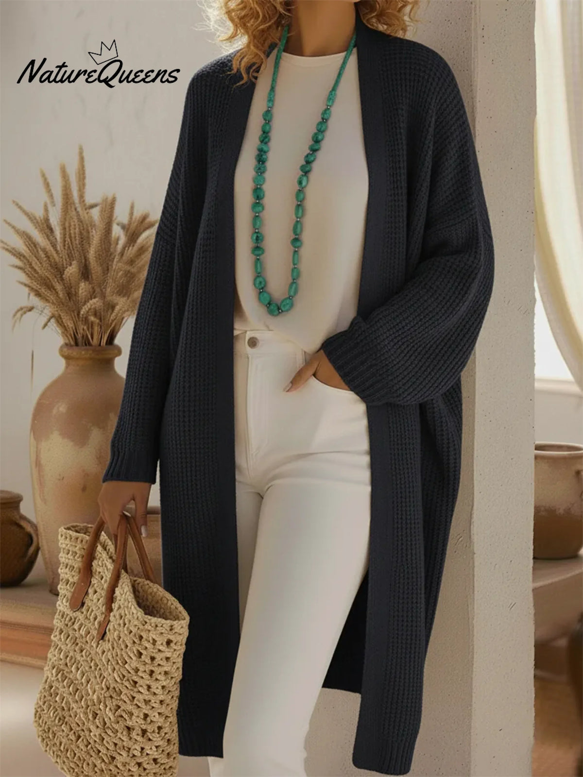 Women's Loose Cozy Solid Color Knit Cardigan