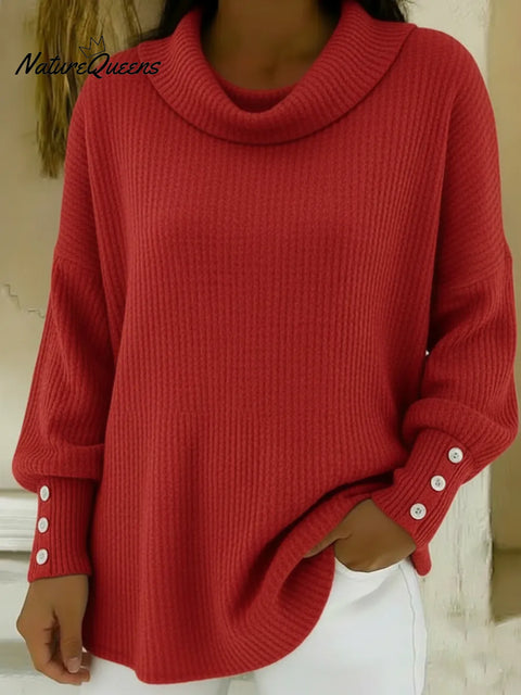 Retro-style Scarf Collar Sweater