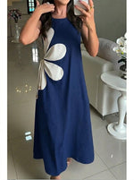 Fashionable Patchwork Sleeveless Cotton Dress