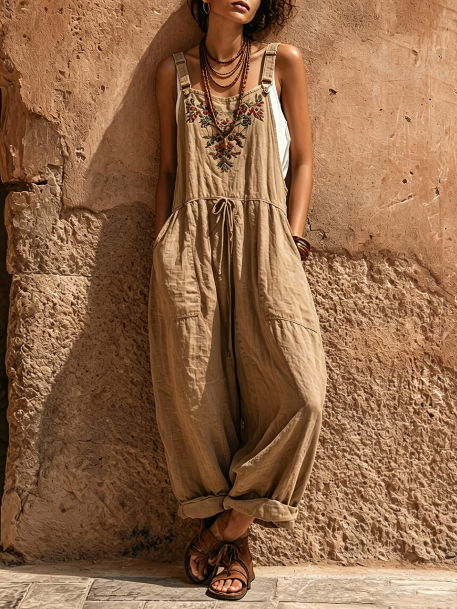 Women's Bohemian Cotton-linen Ethnic Style Jumpsuit