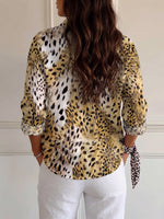 Women's Leopard Print Casual Long-sleeve Shirt
