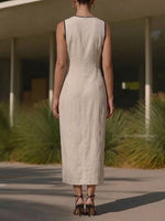 Women's Simple And Elegant Line-detail Dress