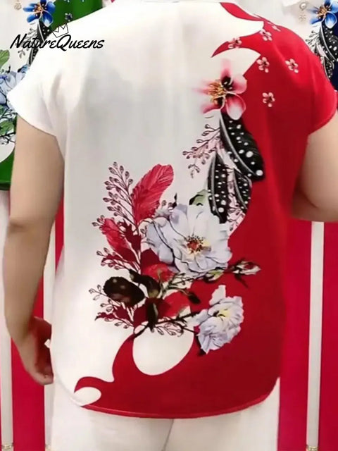 Women's Comfortable Printed Short-sleeved Top