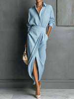 Casual Linen And Cotton Shirt And Skirt Two-piece Set