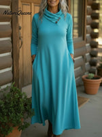 Cozy Button-down Stretch Midi Dress