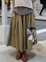 Artistic Portrait Print Cotton Skirt