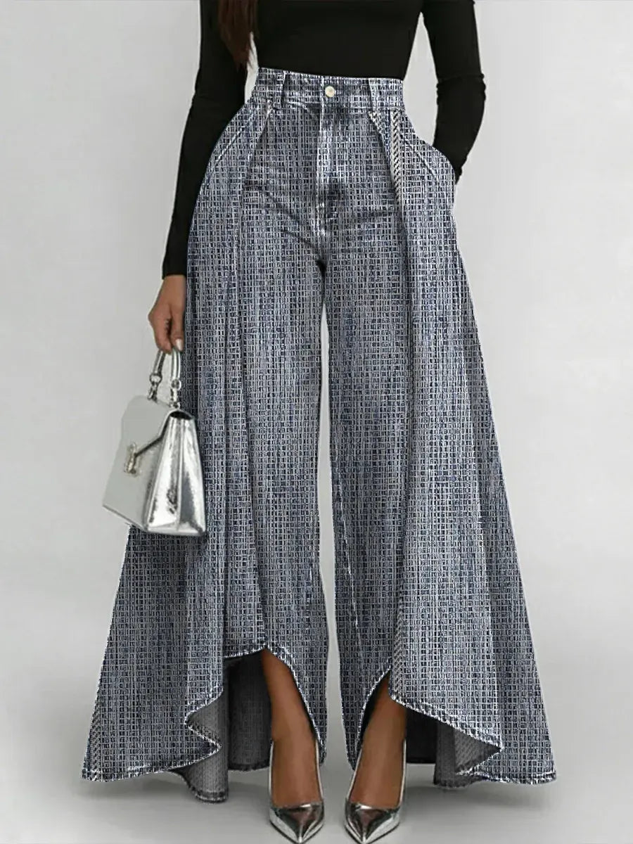 Women's Vintage Pattern Art Print Casual Denim Jeans