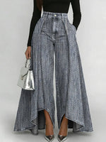 Women's Vintage Pattern Art Print Casual Denim Jeans