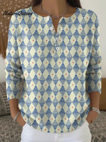 Women's Diamond Pattern Casual Sweater