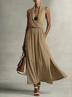 Women's V-neck Sleeveless Dress