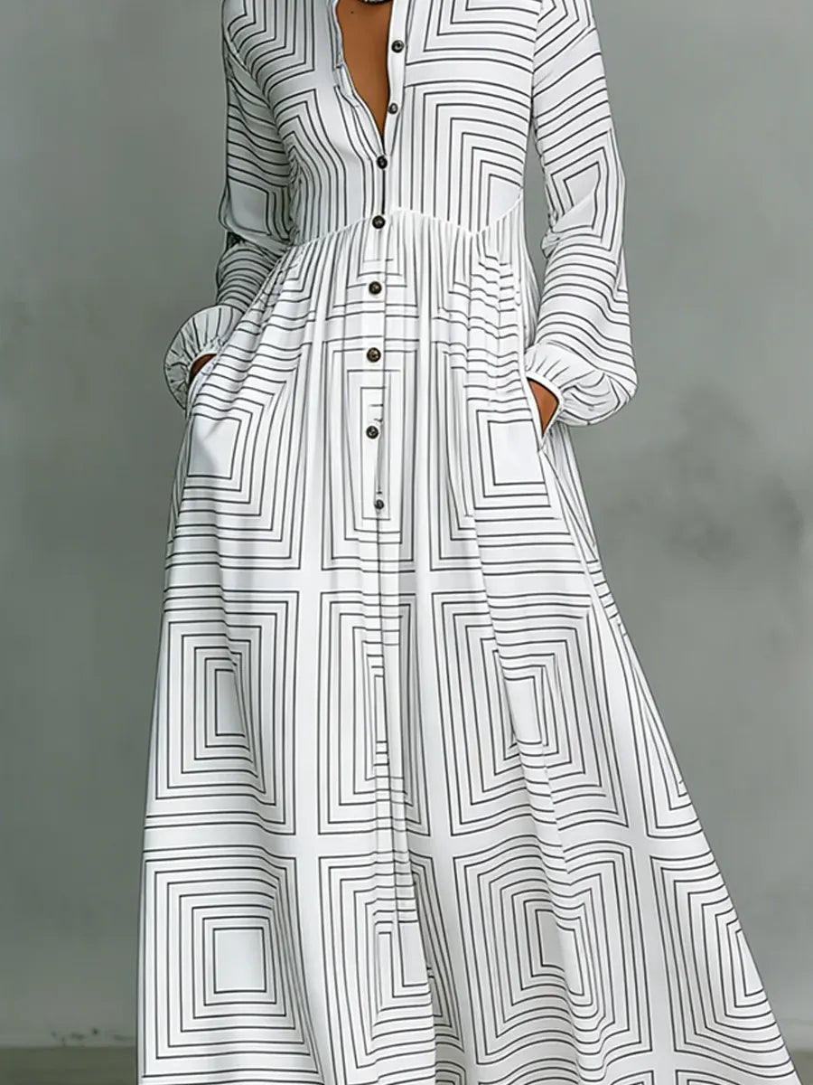 Women's Geometric Art Elegant Romantic Casual Vacation Maxi Dress