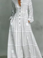 Women's Geometric Art Elegant Romantic Casual Vacation Maxi Dress