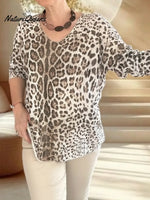 Women's Classic Leopard Print Simple Stretch Cotton Top