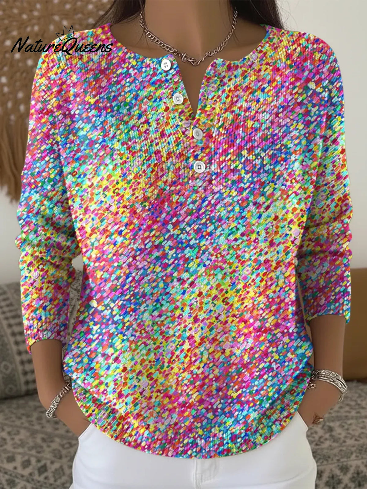 Women's Gradient Dots Casual Sweater