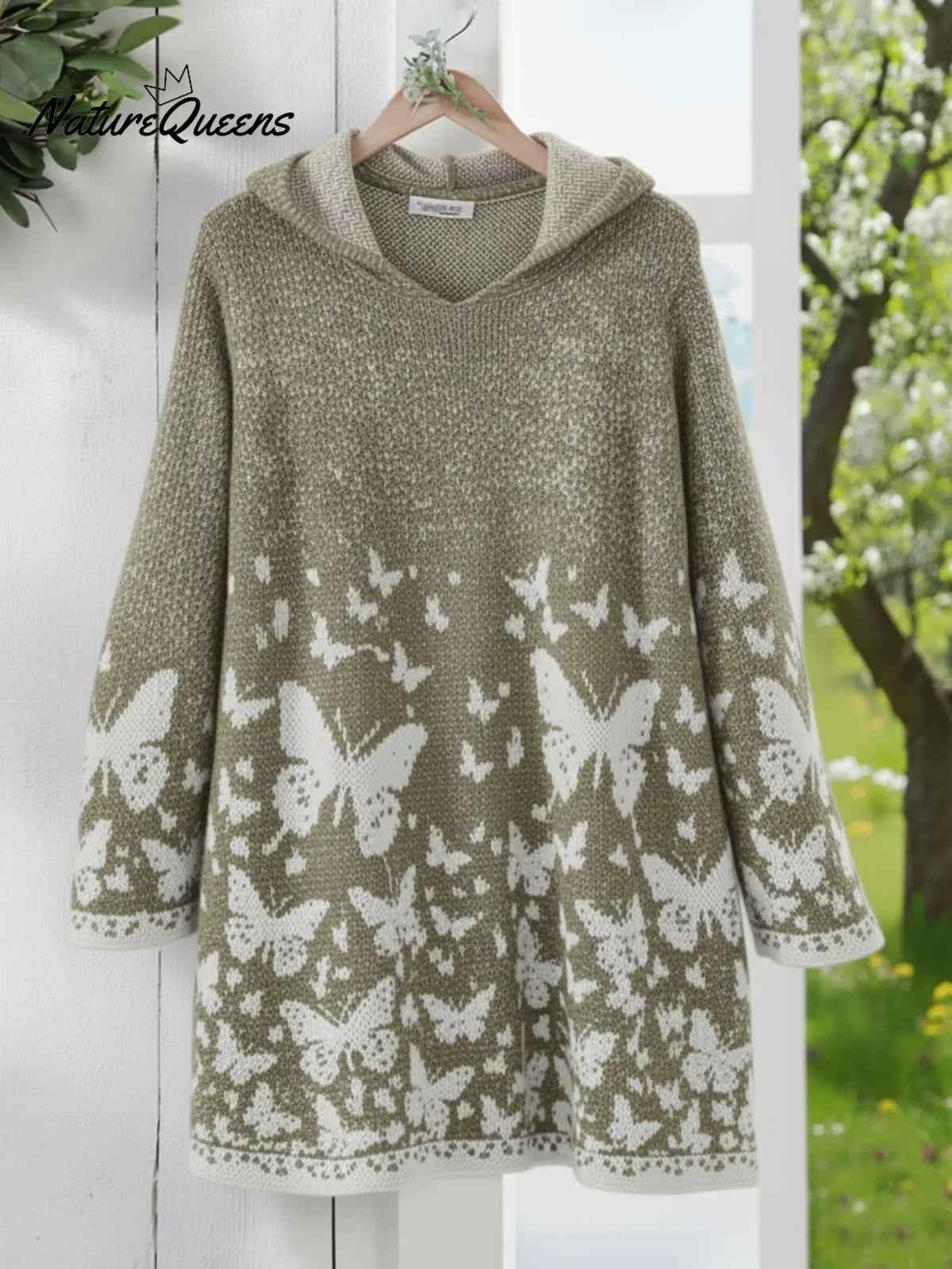 Butterfly Valley Hooded Knitted Sweater