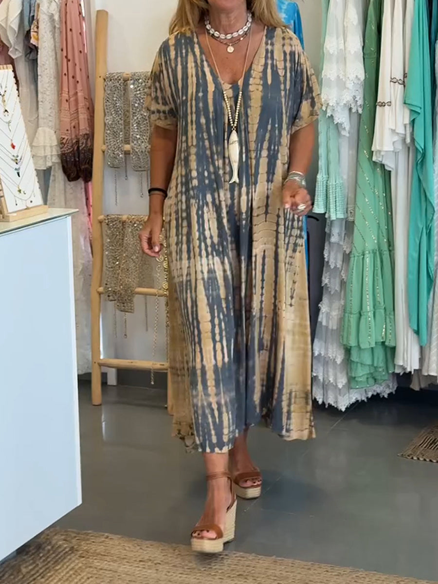 Women's Bohemian-print Casual Cotton Dress