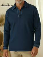 Unisex Casual Polo-neck Denim Sweatshirt