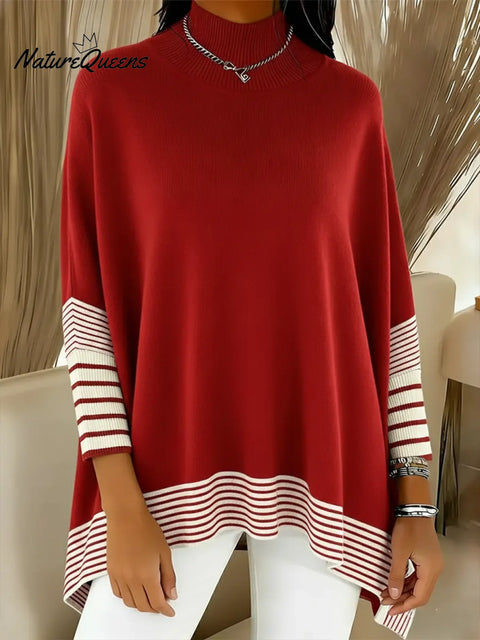 Women's Casual Loose-fitting Striped Sweater
