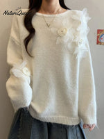 Women's Solid Color Round Neck Casual Loose Knit Top