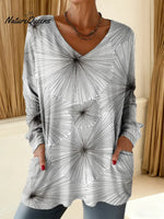 Women's Abstract Pattern Art Print Casual Cotton T-shirt