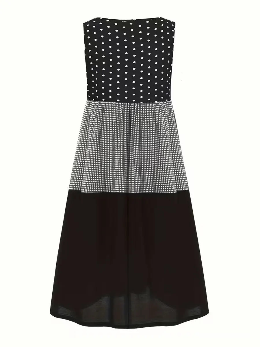 Women's Retro Polka Dot Pattern Art Casual Cotton Dress