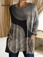 Women's Abstract Pattern Art Print Casual Cotton T-shirt