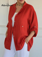 Women's Lace-paneled Cotton And Linen Shirt