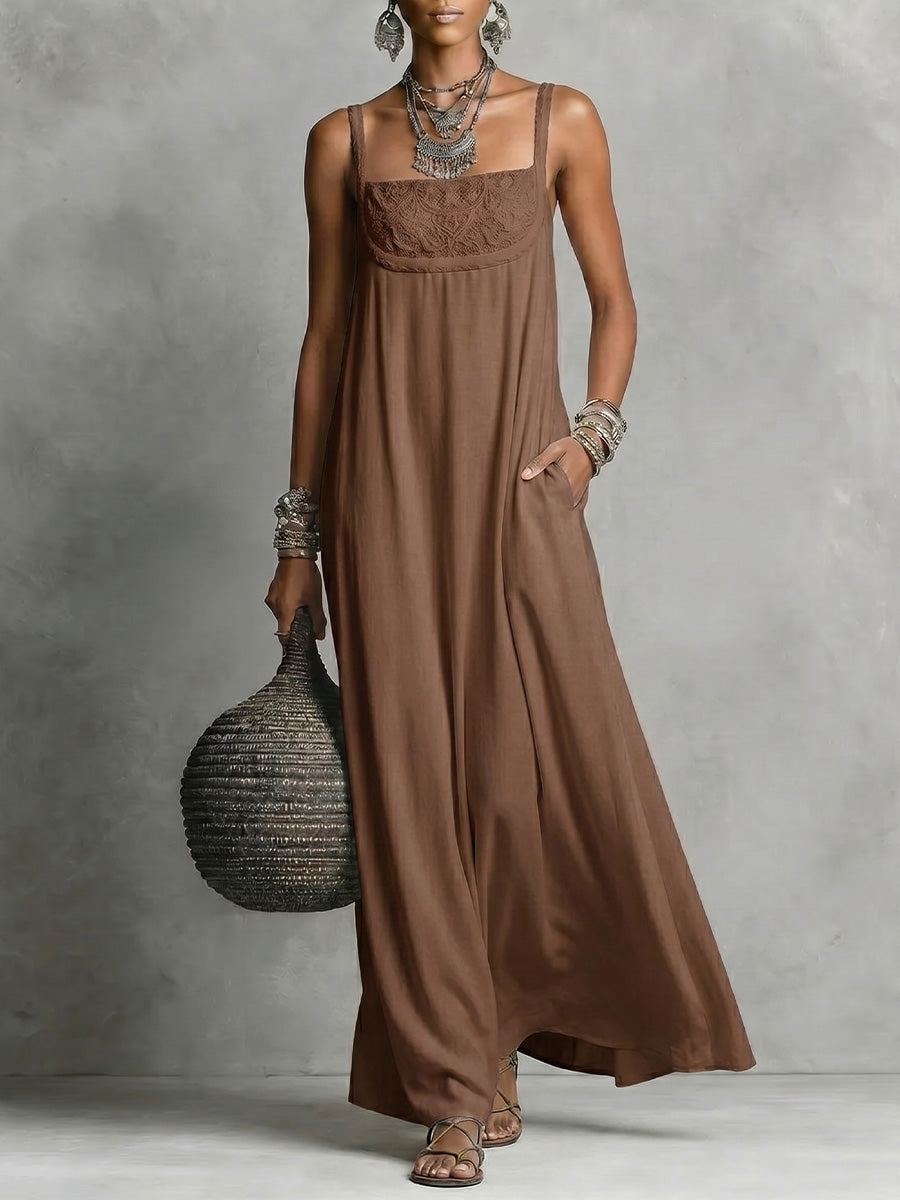 Women's Square-neck Spaghetti Strap Dress
