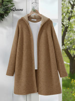 Women's Cozy Hooded Knit Sweater Cardigan