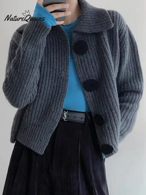 Women's Comfortable Loose Casual Button Cardigan Sweater