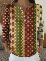 Women's Christmas Stripes Casual Printed Sweater