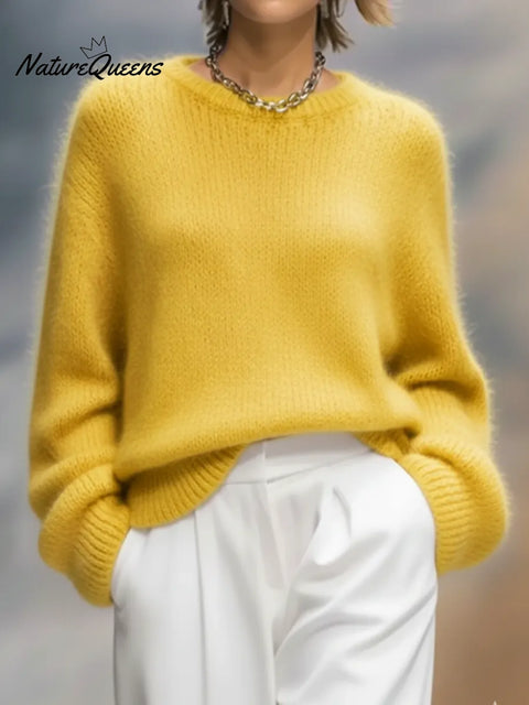 Women's Cozy Crew Neck Pullover Sweater