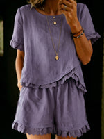 Retro Lace Loose Cotton-linen Two-piece Set