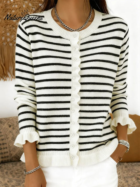 Women's Comfortable Ruffled Cardigan