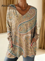 Women's Floral Pattern Art Print Casual Cotton T-shirt