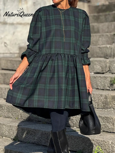 Women's Plaid Cotton Dress