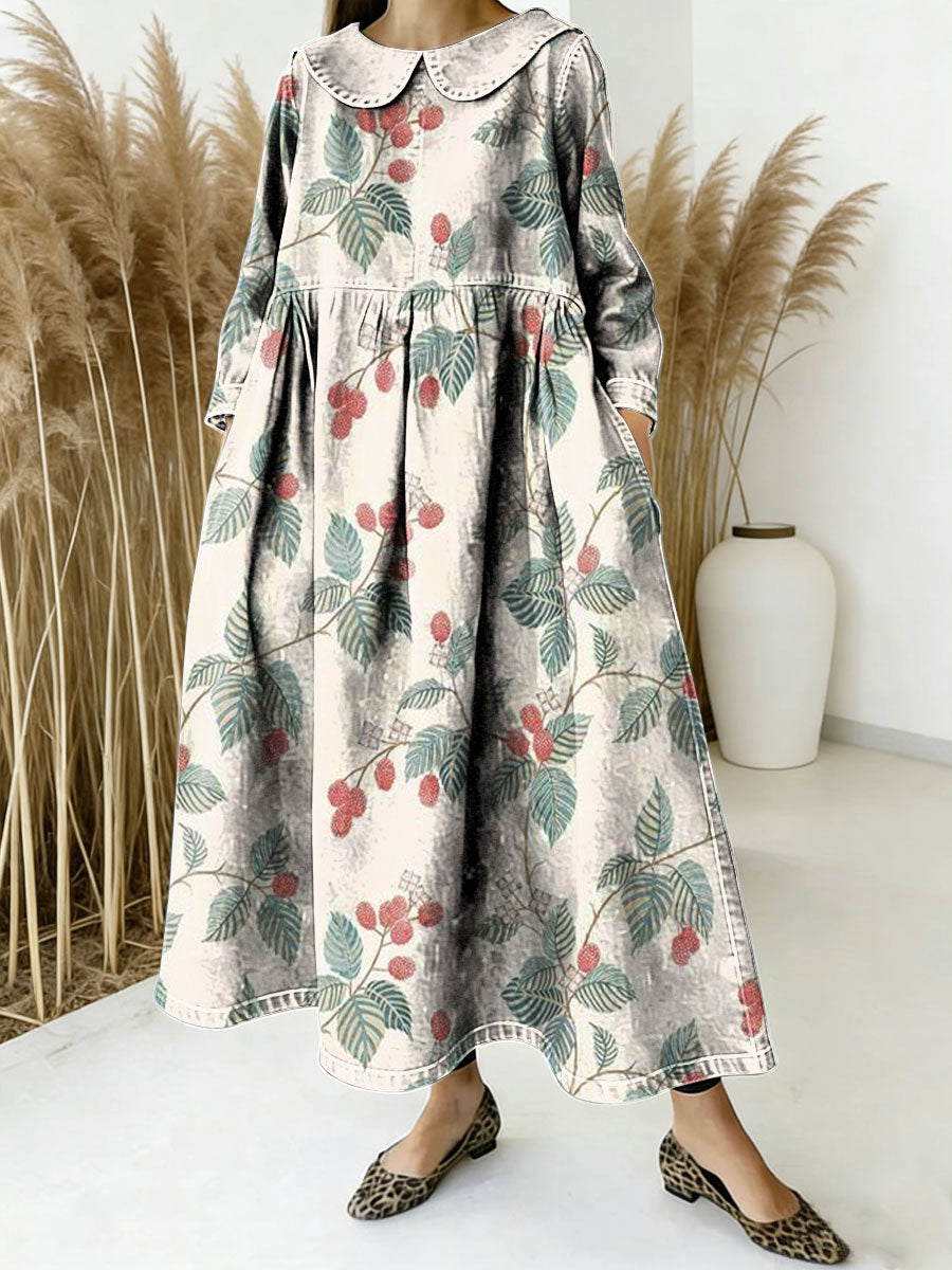 Women's Flowers Floral Pattern Art Print Casual Denim Dress