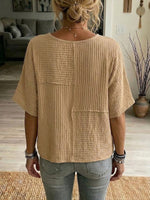 Camiseta informal fruncida para mujer