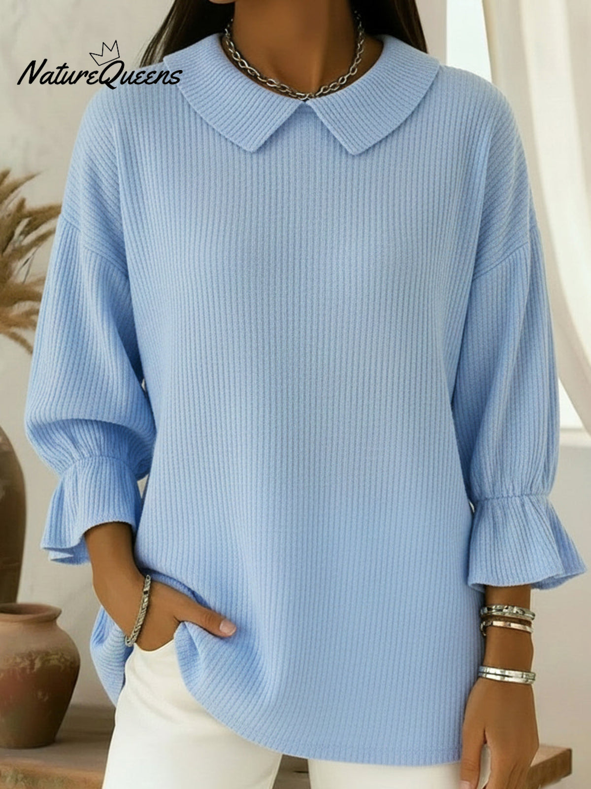 Vintage Peter Pan Collar Knitted Pullover Top