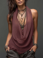 Casual & Sexy Knitted Tank Top Two-piece Set