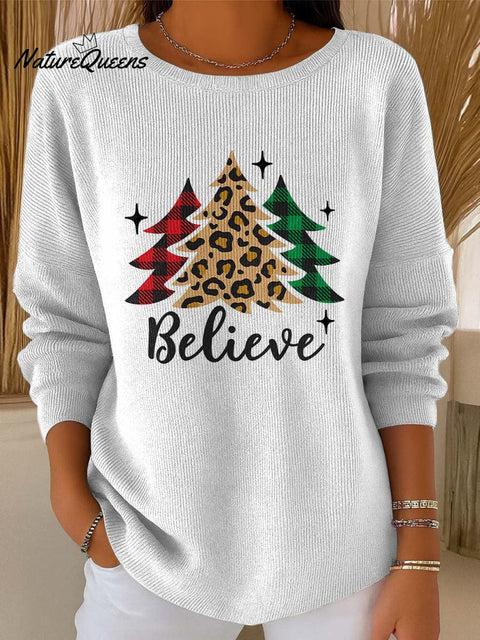 Believe Christmas decoration pattern Sweater
