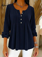 Women's Comfort Corduroy Pleated Cotton Top