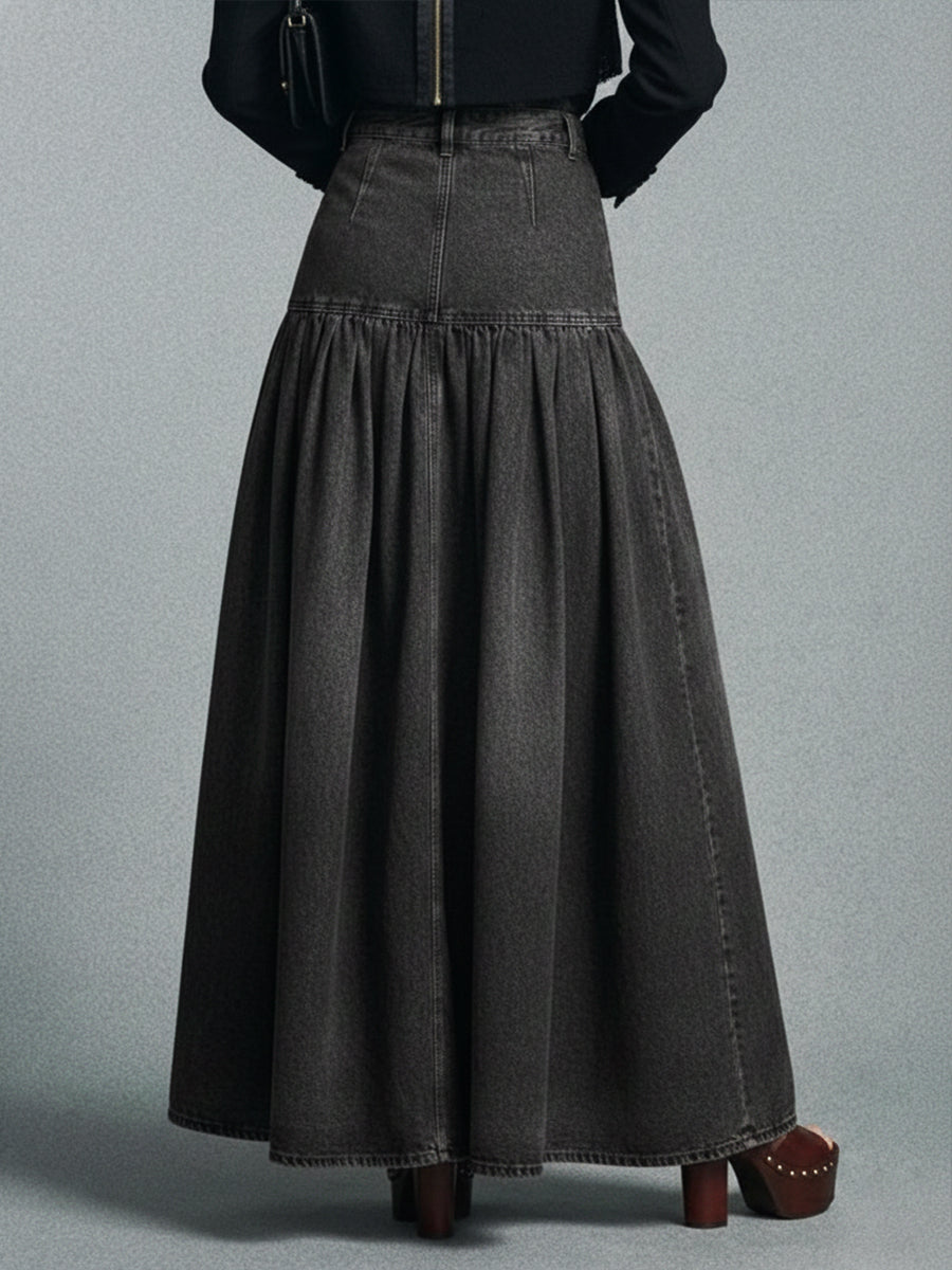 Casual Maxi Denim Skirt