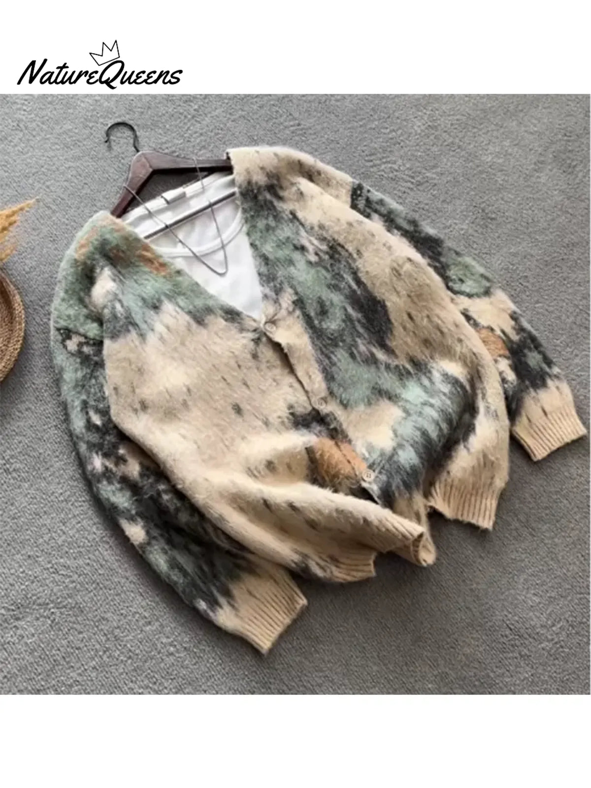 Abstract Art Print Cardigan Sweater