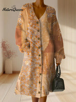 Women's Vintage Pattern Art Print Casual Cotton Dress
