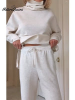 Women's Cozy Travel Cotton Sweatshirt And Pants Two-piece Set