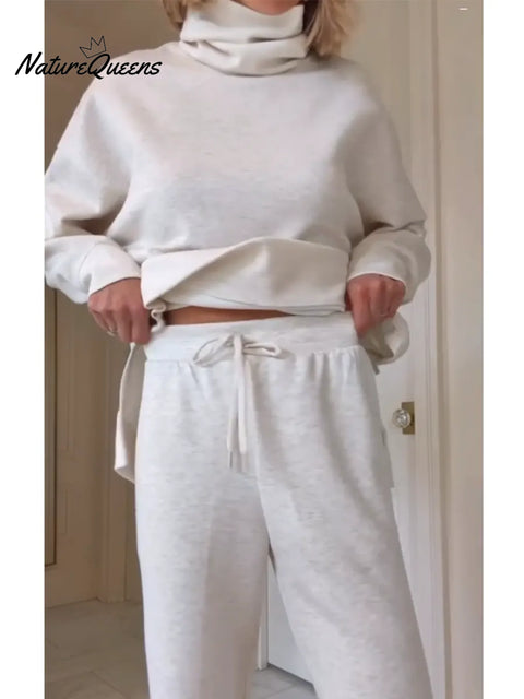 Women's Cozy Travel Cotton Sweatshirt And Pants Two-piece Set