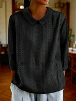 Women's Collared Three-quarter Sleeve Top